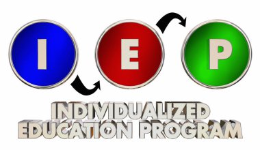 IEP Individualized Education Program Teaching Words 3d Render Illustration clipart