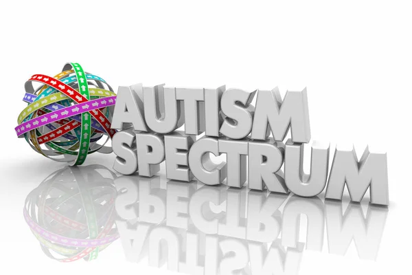 Autism Spectrum Autistic Child Range Condition Disorder Words Render Illustration — Stock Photo, Image