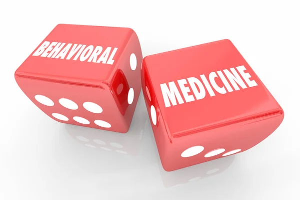 Medicina Comportamental Tomar Chances Roll Dice Palavras Render Ilustração — Fotografia de Stock