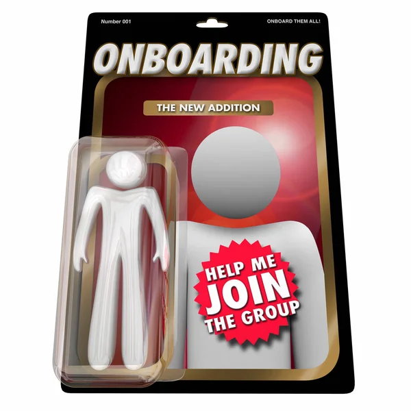 Onboarding Nya Medarbetare Team Medlem Action Figur Render Illustration — Stockfoto