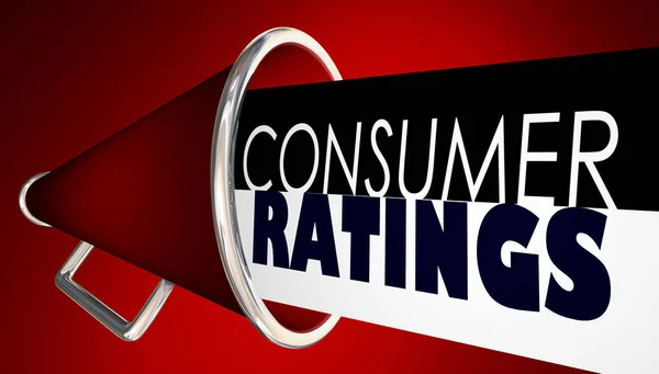 Consumer Ratings Customer Reviews Bullhorn Megaphone Render Illustration — Stock Photo, Image