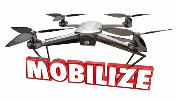 Mobiliseren Van Lancering Liftoff Onderneem Actie Drone Van Render Illustratie — Stockfoto