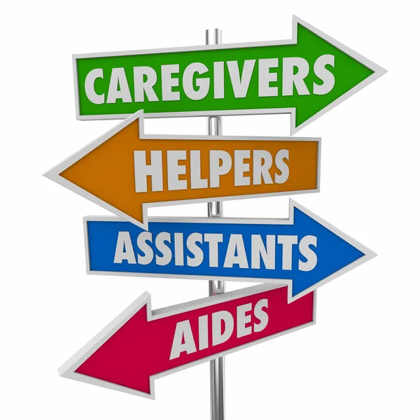 Caregivers Helpers Assistants Aides Signs Illustration — Stock Photo, Image