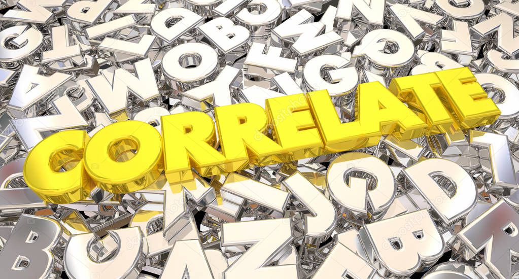 Correlate Connect Letters Word 3d Illustration