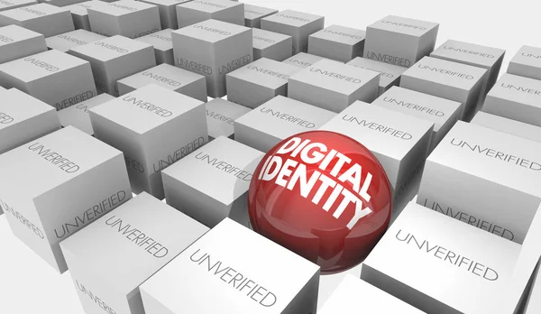 Digitale Identitätskennung Online Persönliches Konto Verifiziert Rendern Illustration — Stockfoto