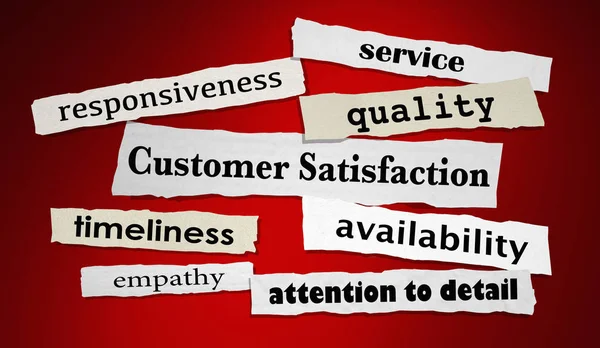 Customer Satisfaction Quality Service Satisfied Headlines Render Illustration — Stock Photo, Image