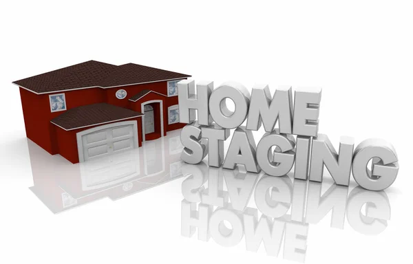 ホーム販売オープンハウスのための家をステージング サービス レンダリング図 — ストック写真