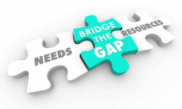Bridge Gap Needs Resources Puzzle Render Illustration — Stock Photo, Image