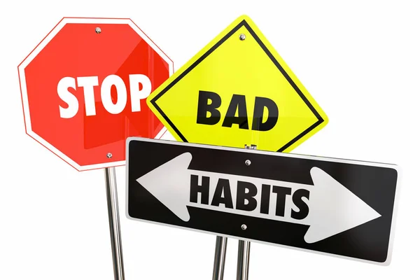 Stop Bad Habits End Break Addiction Illustration — Stock Photo, Image