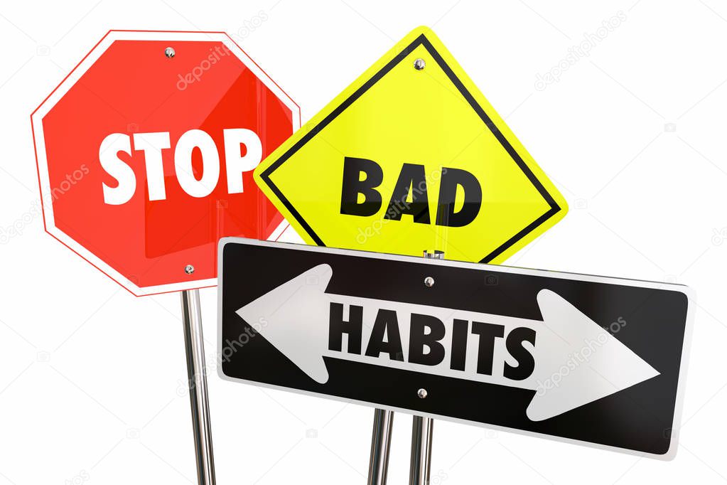 Stop Bad Habits End Break Addiction 3d Illustration