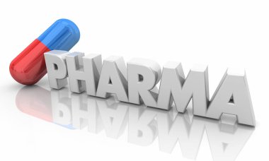 Pharma ilaç hap kapsül ilaç endüstrisi 3d çizim