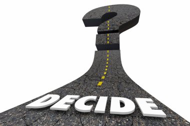Seçim seçenekleri gelecek soru işareti yol karar karar 3d çizim