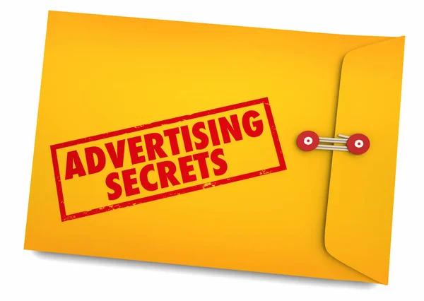 Μυστικά Διαφήμιση Διαφημιστείτε Φακέλου Επιχείρησή Σας Απεικόνιση — Φωτογραφία Αρχείου