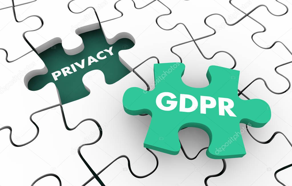 GDPR Privacy Rules Regulations Compliance Puzzle 3d Illustration