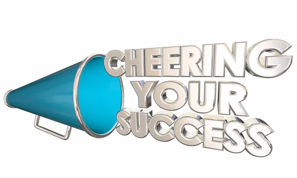 Πανηγυρίζουν Την Επίτευξη Της Επιτυχίας Σας Πετύχει Bullhorn Απεικόνιση Του — Φωτογραφία Αρχείου