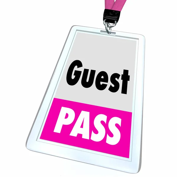 Badge Guest Pass Isolé Sur Fond Blanc — Photo
