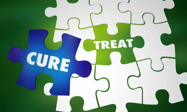 Treat Cure Words Puzzles — Stock Photo, Image