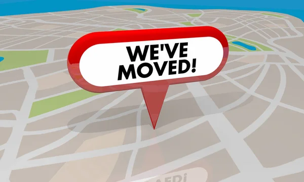 Weve Moved Words Location Pin — Stock Photo, Image