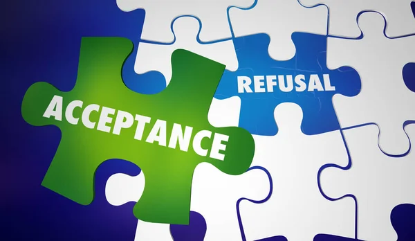 Acceptance Refusal Words Puzzles — Stock Photo, Image