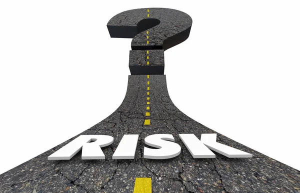 Risk Word Question Mark Road — Stock Photo, Image