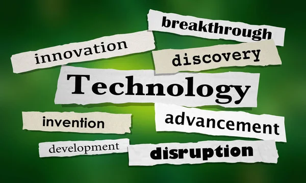 Technology Innovation Disruption Invention Headlines — Stock Photo, Image