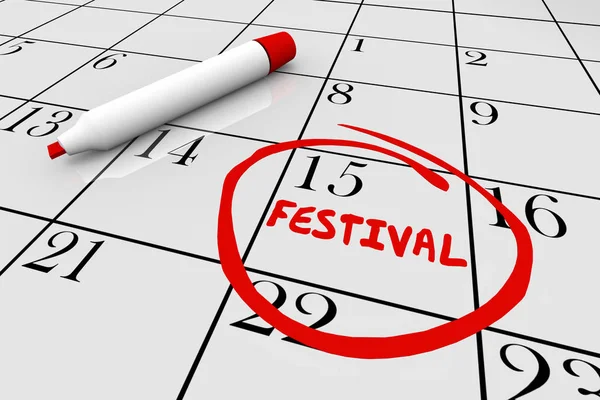 Festa Del Festival Giorno Calendario — Foto Stock