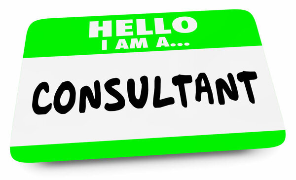 Consultant green Tag isolated on white background