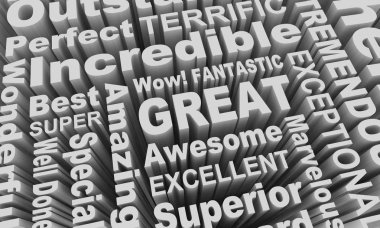 Arka plan olarak beyaz kelime kolaj