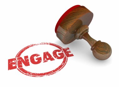 Beyaz arka plan üzerinde izole damga meşgul