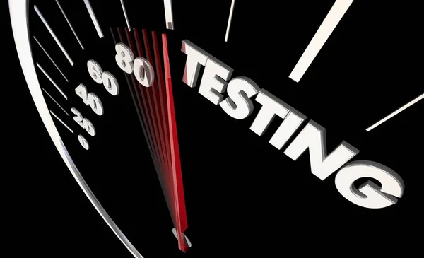 Examen Evaluatie Score Snelheidsmeter Testen Word Illustratie — Stockfoto