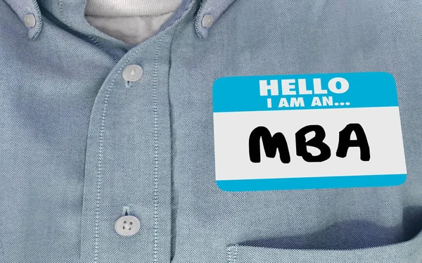 Hello Mba Master Business Administration Name Tag Illustration — Stock Photo, Image