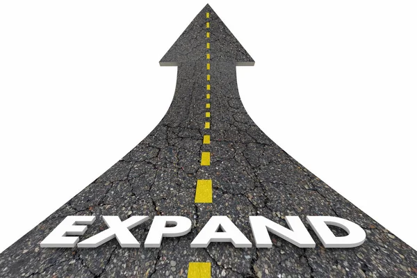 Expandera Växande Ökning Expansion Tillväxt Road Word Illustration — Stockfoto