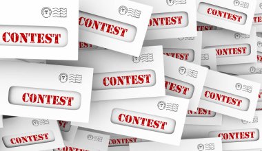 Yarışma çekiliş çizim Win ödül zarf kazık 3d çizim