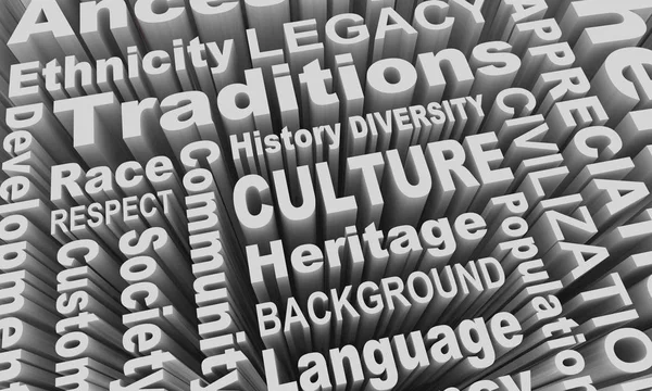Culture Heritage Ethnic Race Groups Diversity Word Collage Illustration — Stock Photo, Image