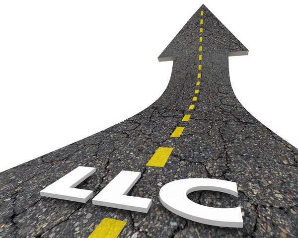 Llc Limited Liability Corporation Modello Business Road Word Illustrazione — Foto Stock