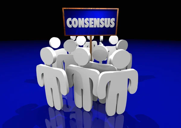 Consensus Agreement People Sign 3d Illustration