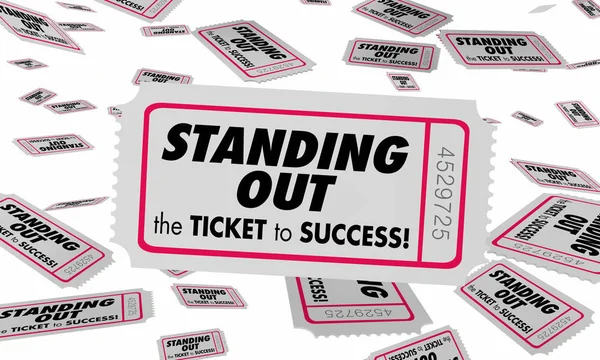 Destacando Seja Único Ticket Sucesso Ilustração — Fotografia de Stock