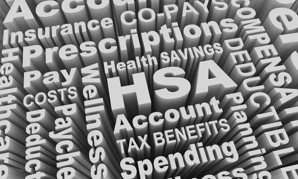 Hsa Health Savings Account Assistenza Medica Pagare Costi Word Collage — Foto Stock