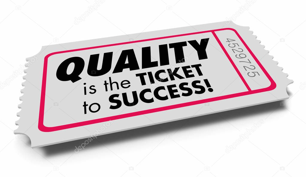 Quality Value Good Characteristics Ticket Success 3d Illustration