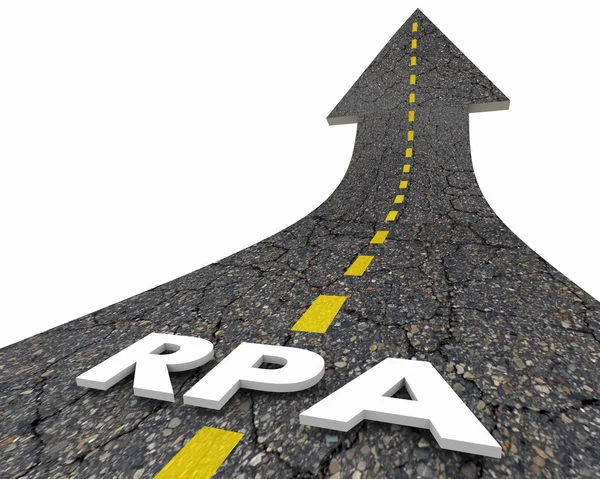 Rpa ロボット プロセス オートメーション タスクを自動化する道路単語 イラストレーション — ストック写真