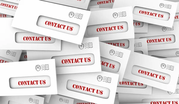 Neem Contact Met Ons Enveloppen Feedback Vragen Opmerkingen Illustratie — Stockfoto