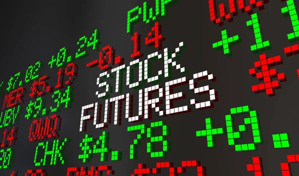 Futures Early Trading Market Values Ticker Prices Animation — стоковое фото