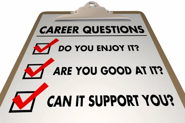 Career Advice What Enjoy Good Checklist Clipboard Illustration — Stock Photo, Image