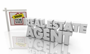 Real Estate Agent ajansı satıyoruz satın ev ev 3d illüstrasyon işareti