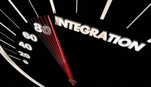 Integration Bil Fordon Bil Integrerad Tech Hastighetsmätare Word Illustration — Stockfoto