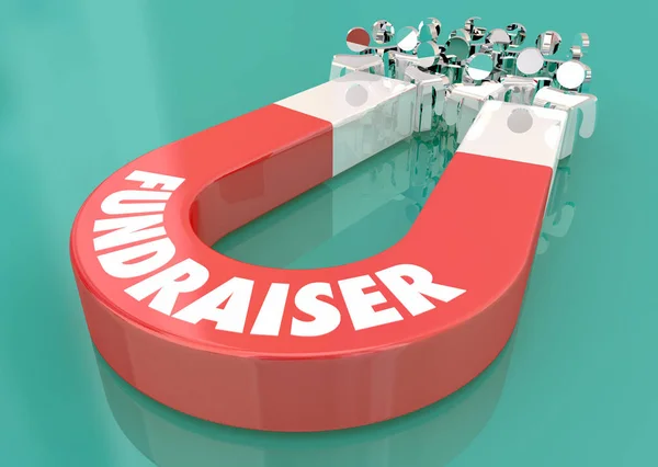 Fundraising Pengar Aktie Magnet Dra Personer Illustration — Stockfoto