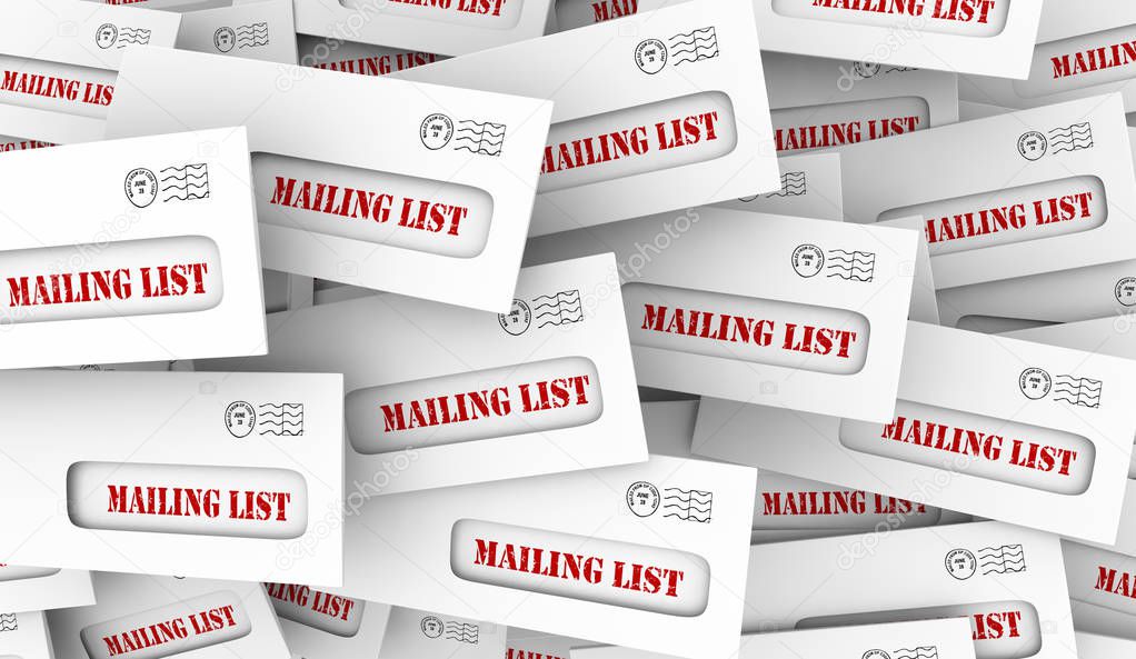 Mailing List Marketing Rental Customers Envelopes 3d Illustration