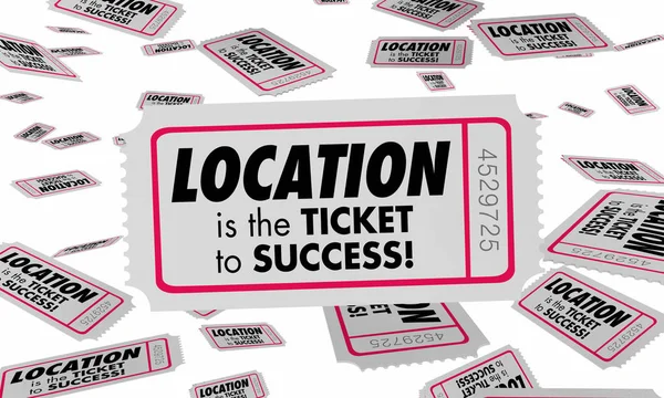 Ubicación Mejor Lugar Área Spot Ticket Success Ilustración —  Fotos de Stock