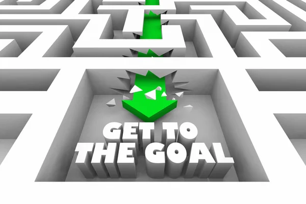 Get Goal Finish Line Objective Mission Maze Illustration — Stock Photo, Image