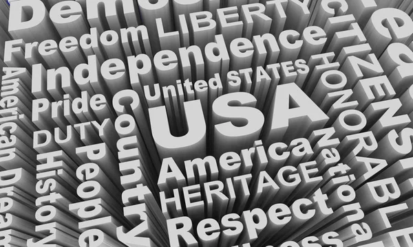 Usa United States America National Pride Words Illustration — Stock Photo, Image